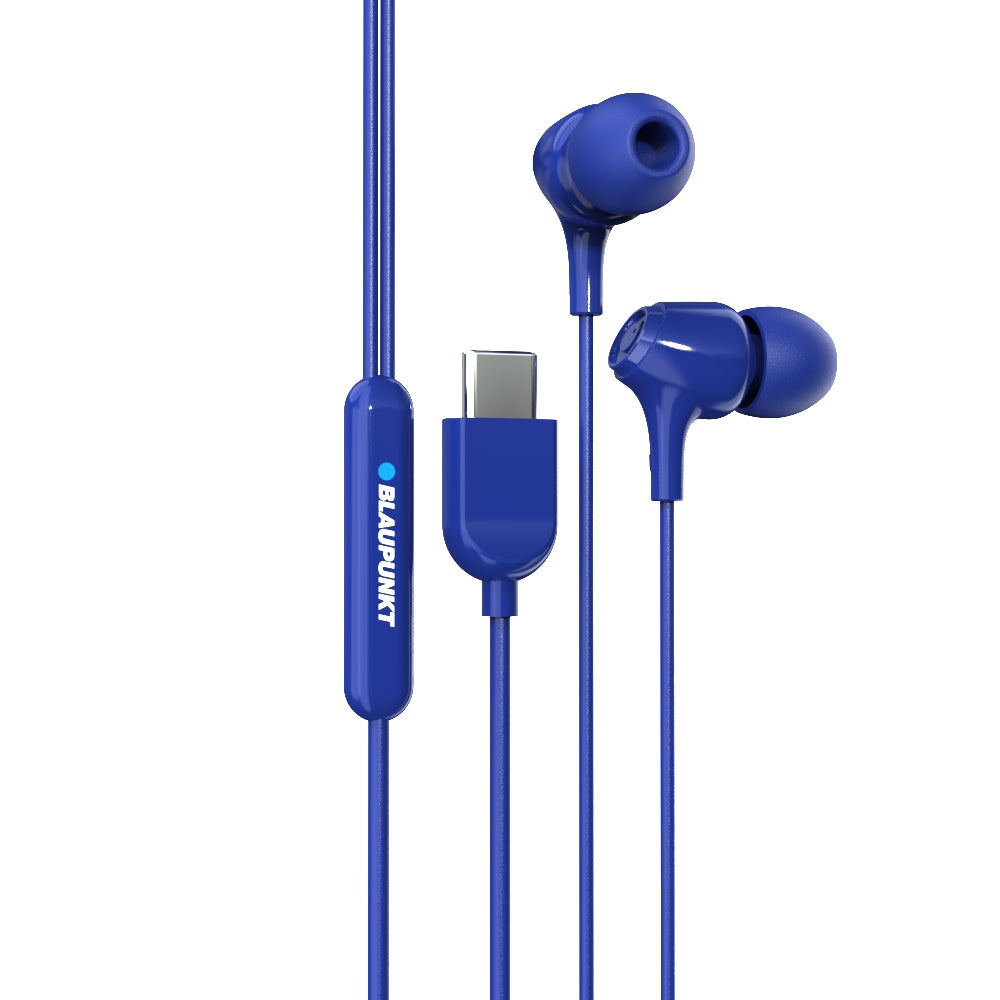 EM-01 Type C Wired Earphone with Noise Cancellation (Blue)