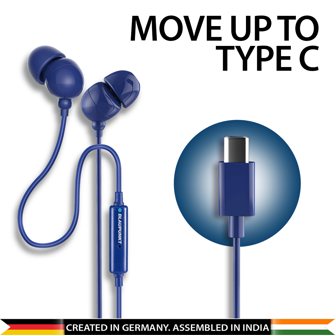 EM06 Type C Wired Earphone(Blue) - Blaupunkt India