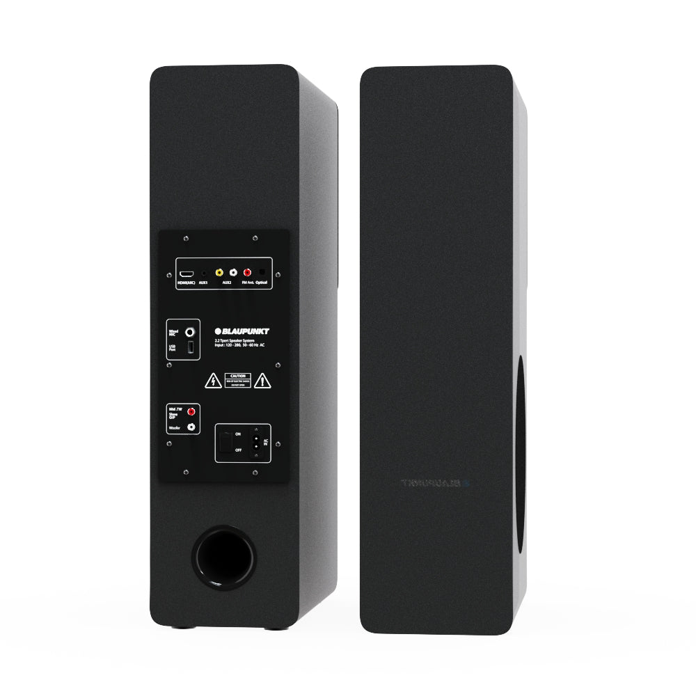 TS120 Bass 140W Bluetooth Tower Speakers Black