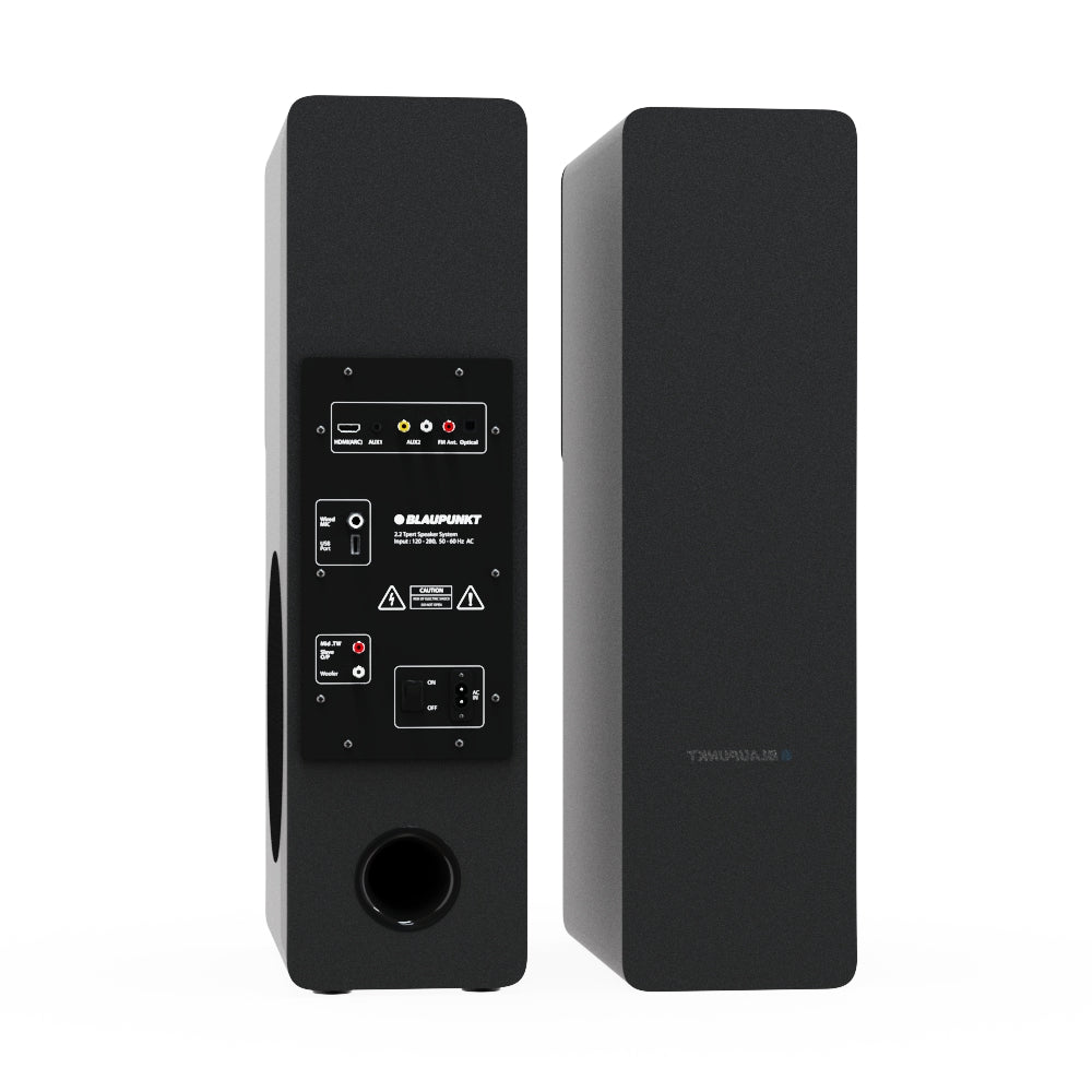 TS120 Bass 140W Bluetooth Tower Speakers Black