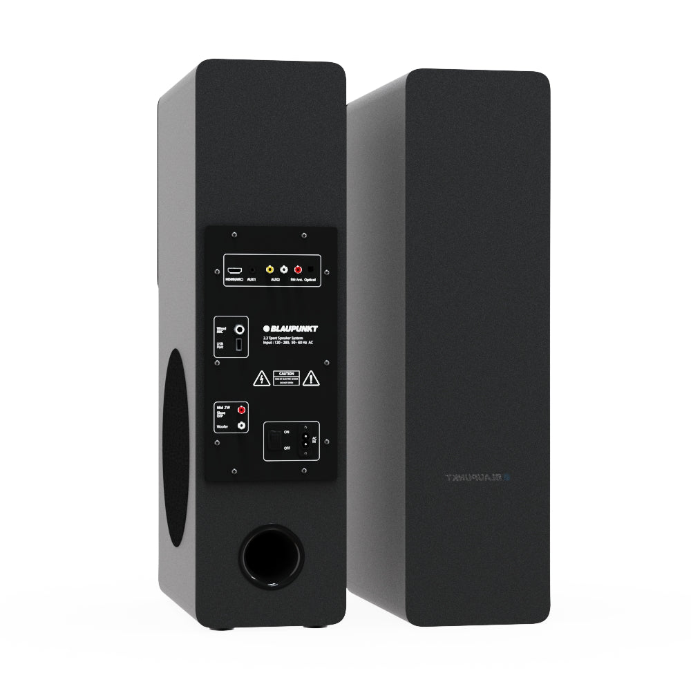 TS120 Bass 140W Bluetooth Tower Speakers Black