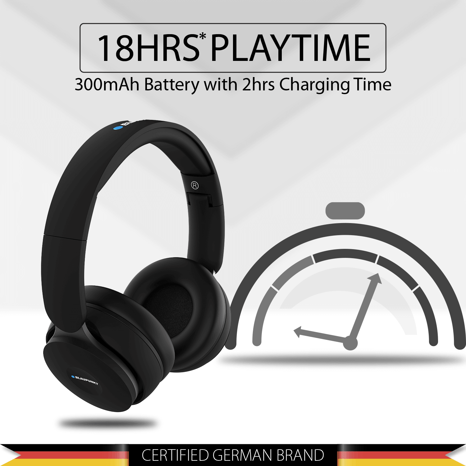 BH01 BK Bluetooth Wireless Headphones | 18 Hrs* Playtime