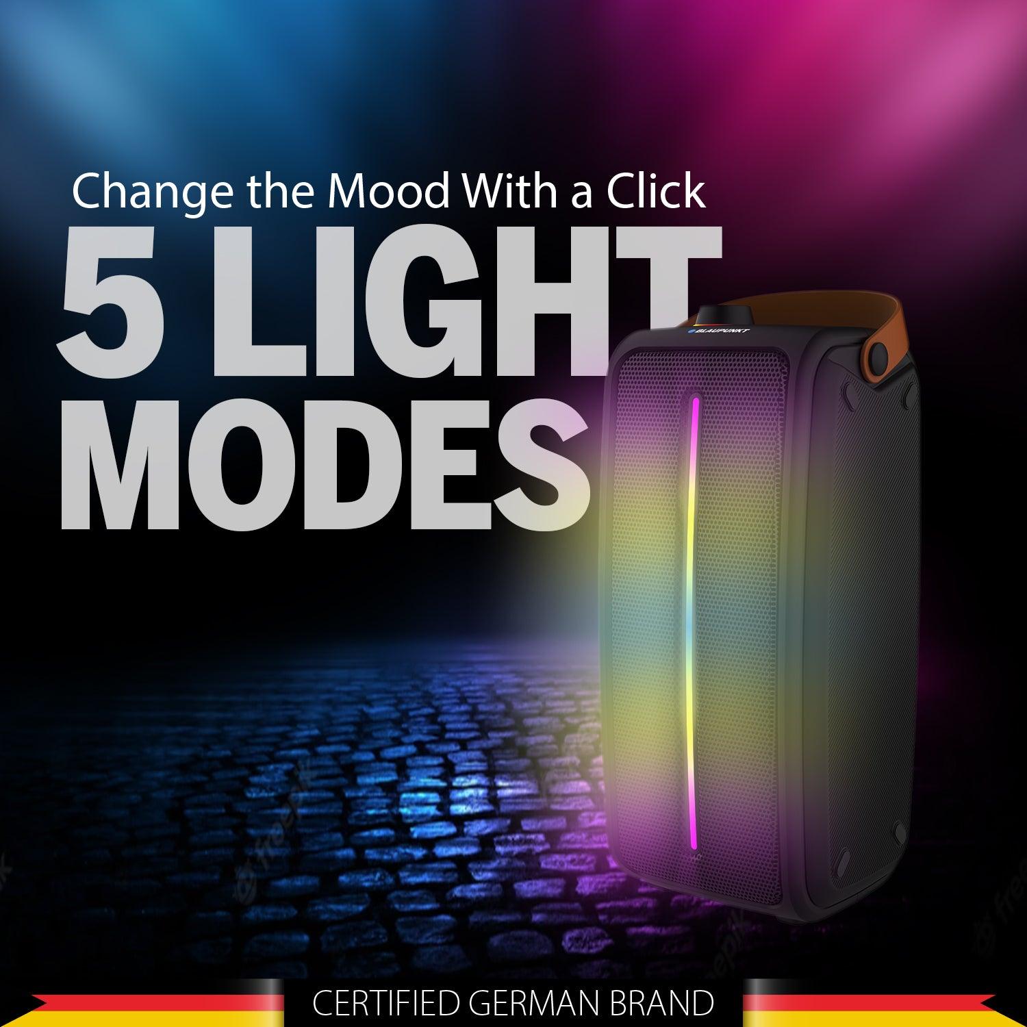 Blaupunkt PS30 | Bluetooth Party Speaker | Five Light Modes