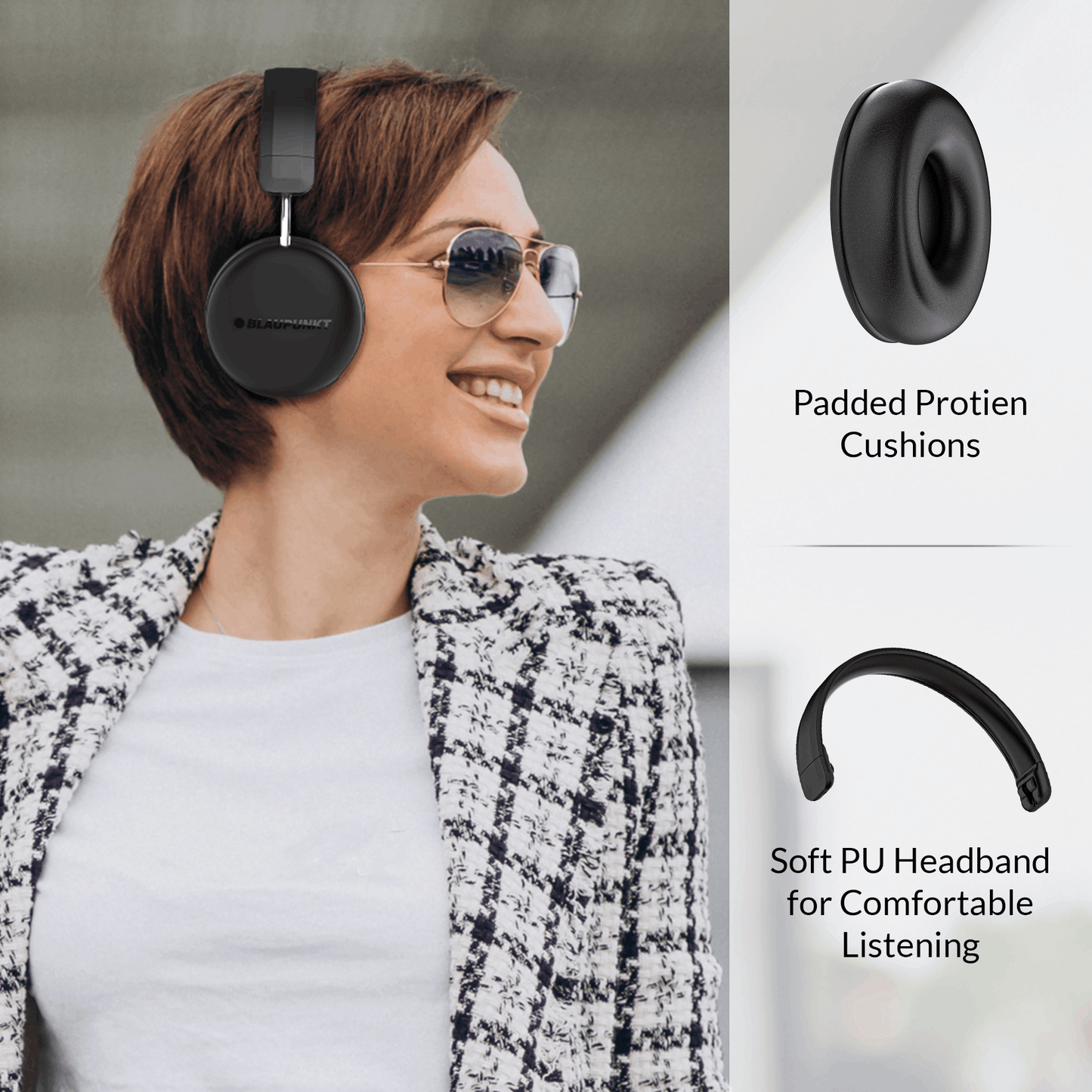 Blaupunkt BH51 ANC Moksha Bluetooth Wireless On Ear Headphones with 32 Hrs* Long Playtime