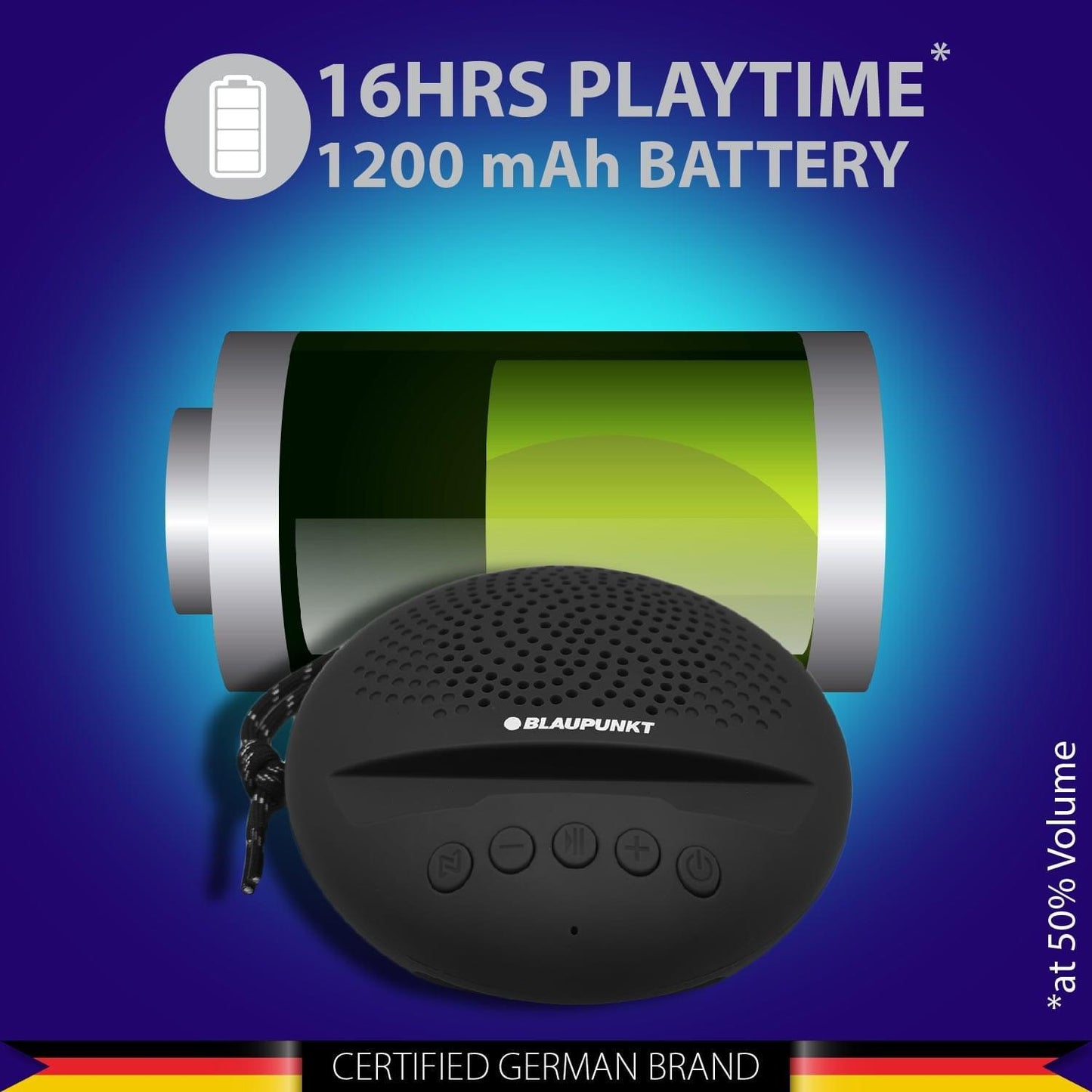 Blaupunkt BT03 Black Bluetooth Speaker,16 hrs Playtime